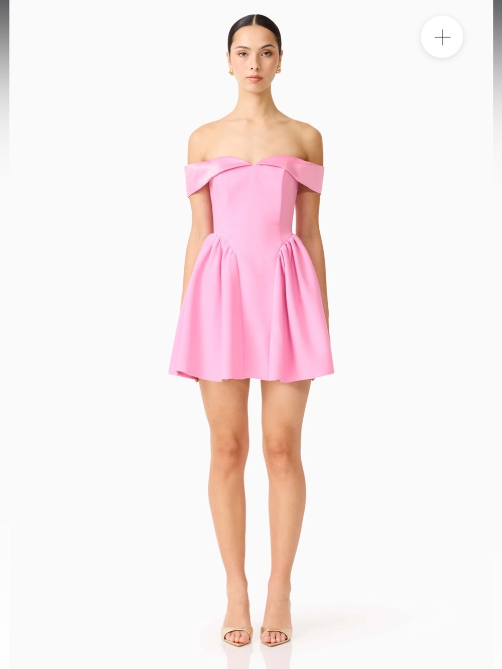 elliatt amelina pink off the shoulder flare mini princess dress size small NEW